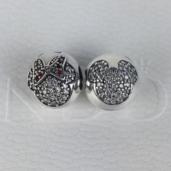 Authentic Pandora Mickey & Minnie Pave Clip Charms - Picture 4 of 8